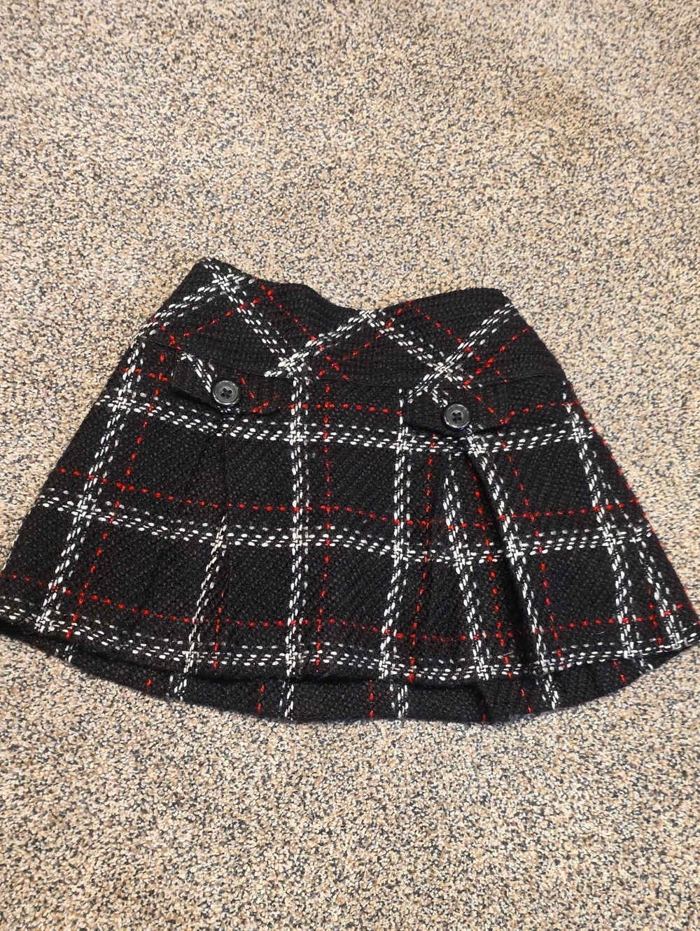 Hartstrings Black Plaid Mini Skirt with Red and White Accents